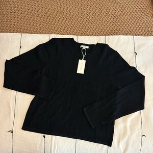 Z Supply Heart of Hearts Black Mesh long sleeve sweater | New size XL